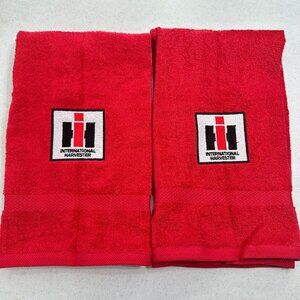 Case IH Towels Embroidered Hand Towel Set Red Bathroom Farm Tractor Decor